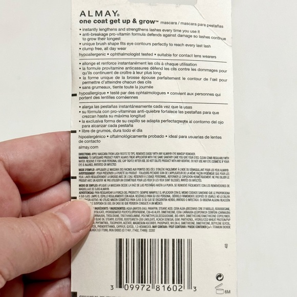 Almay One-Coat Get Up And Grow Mascara - Black - New In Package - Picture 5 of 5